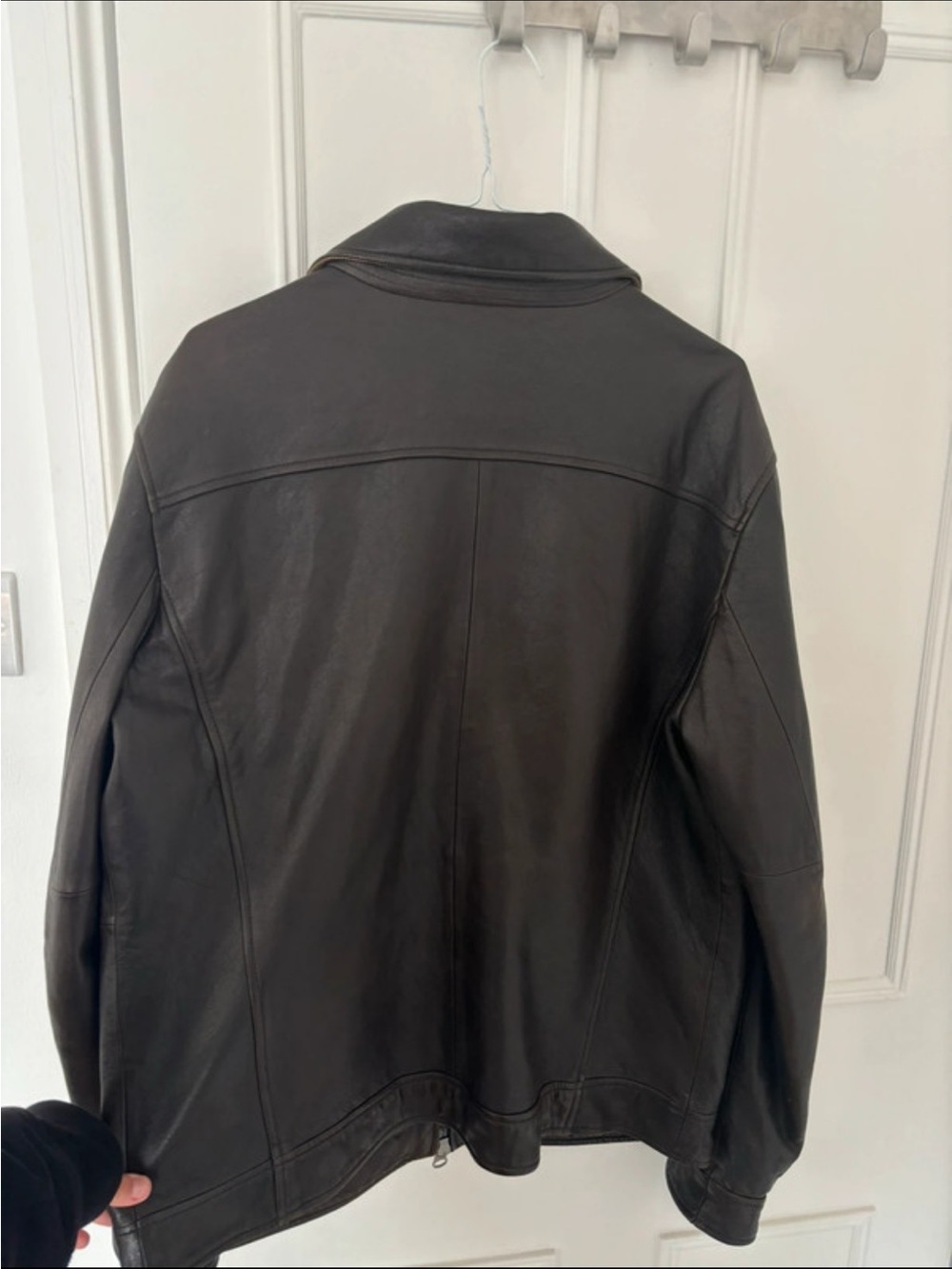 Men's Banana Republic Dark Brown Leather Utility Jacket - Picture 6 of 6